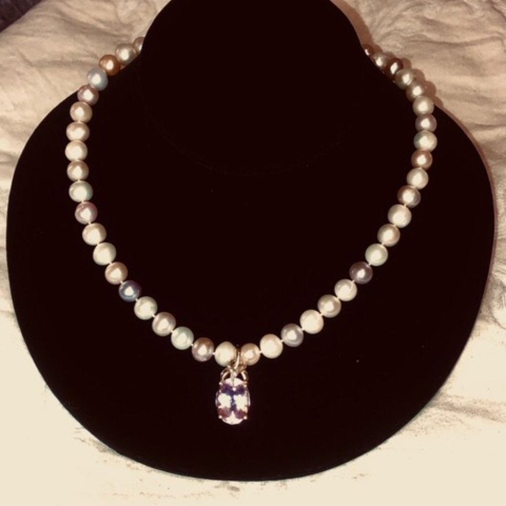 12 Carat Pink Kunzite Yellow 14 K Gold Enhancer